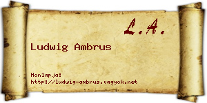 Ludwig Ambrus névjegykártya